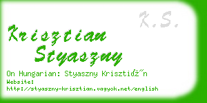 krisztian styaszny business card